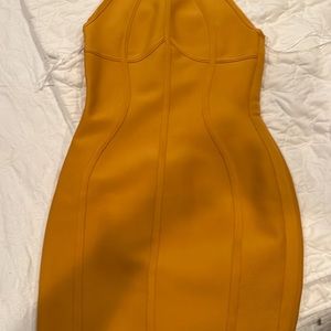 Bodycon mustard colored dress
